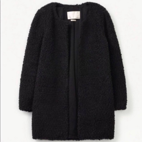 Aritzia Wilfred Black Laboratoire Teddy Sherpa Coat Size Small Oversized - Picture 2 of 16